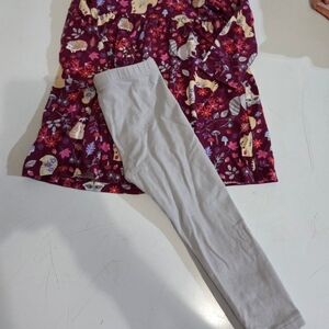 Wonder Nation Burgundy Animal Print Set with Gray Leggings